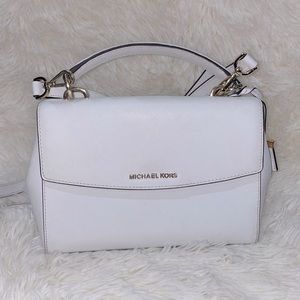 Michael Kors White Satchel Crossbody Bag